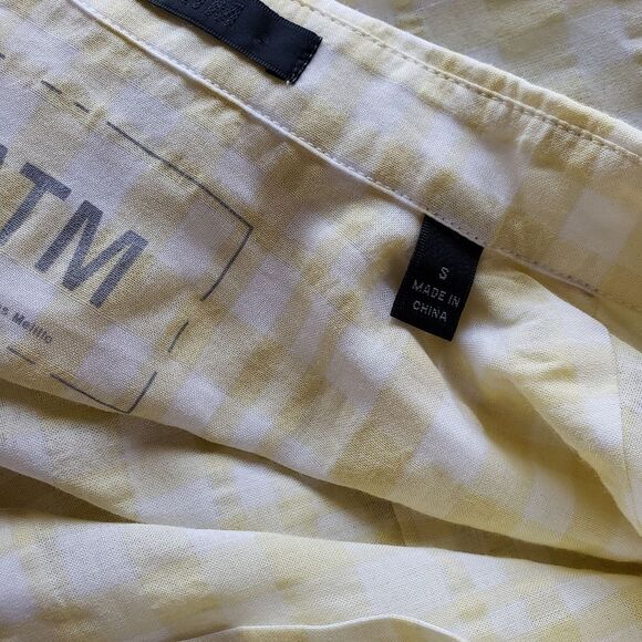 ATM Anthony Thomas Melillo Tissue Cotton Checkered Long Sleeve Blouse Shirt - Picture 8 of 11